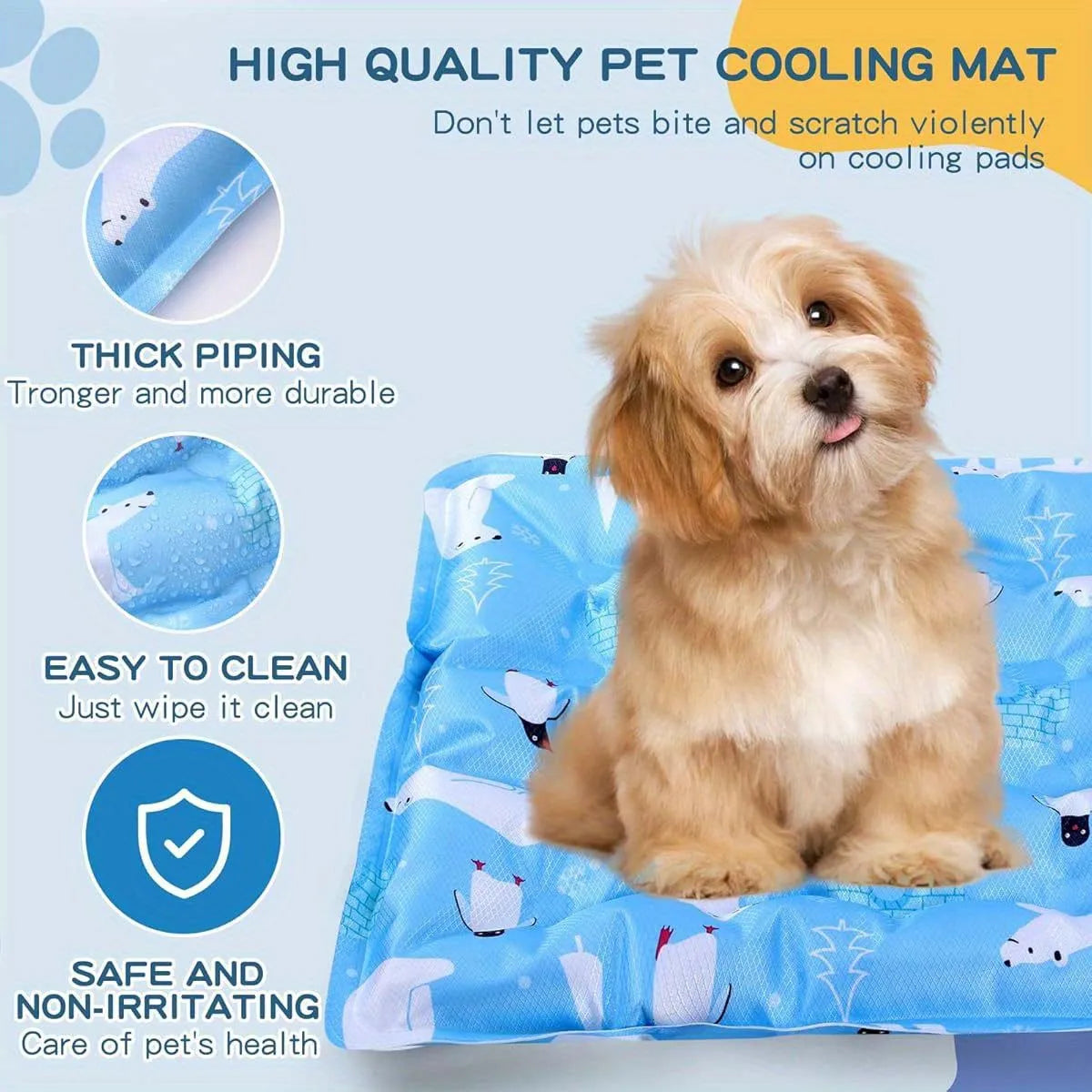 Waterproof Pet Cooling Pad – Dry Ice or Water-Filled Cool Mat for Dogs & Cats