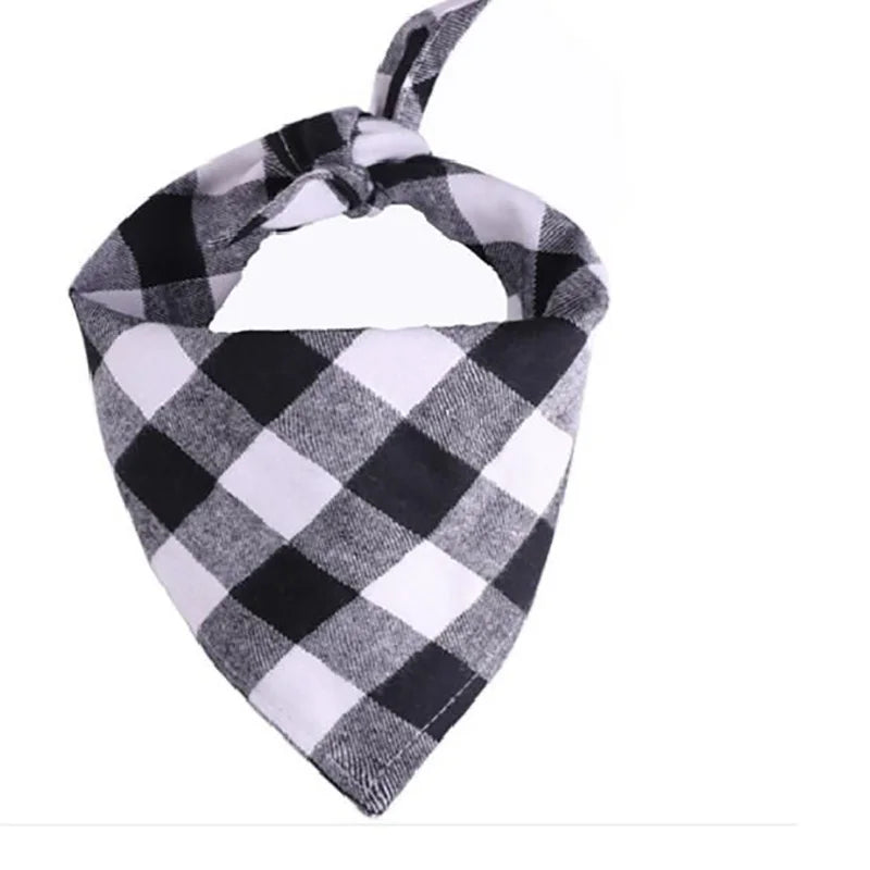 Classic Plaid Pet Bandana – Red & Black Neckerchief for Dogs & Cats