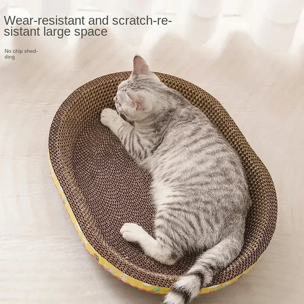 🐱 Oval Cat Scratching Board – Furniture Protector & Cozy Cat Nest