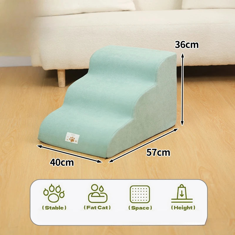 Pet Ramp Stairs – 2/3 Step Dog & Cat Ladder with Washable Cover