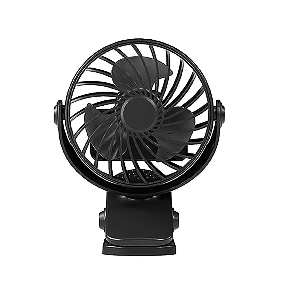 Rechargeable 720° Rotating Clip Fan with Nightlight – Portable Hanging Fan for Office, Bedroom, Dorm, and Outdoor Use