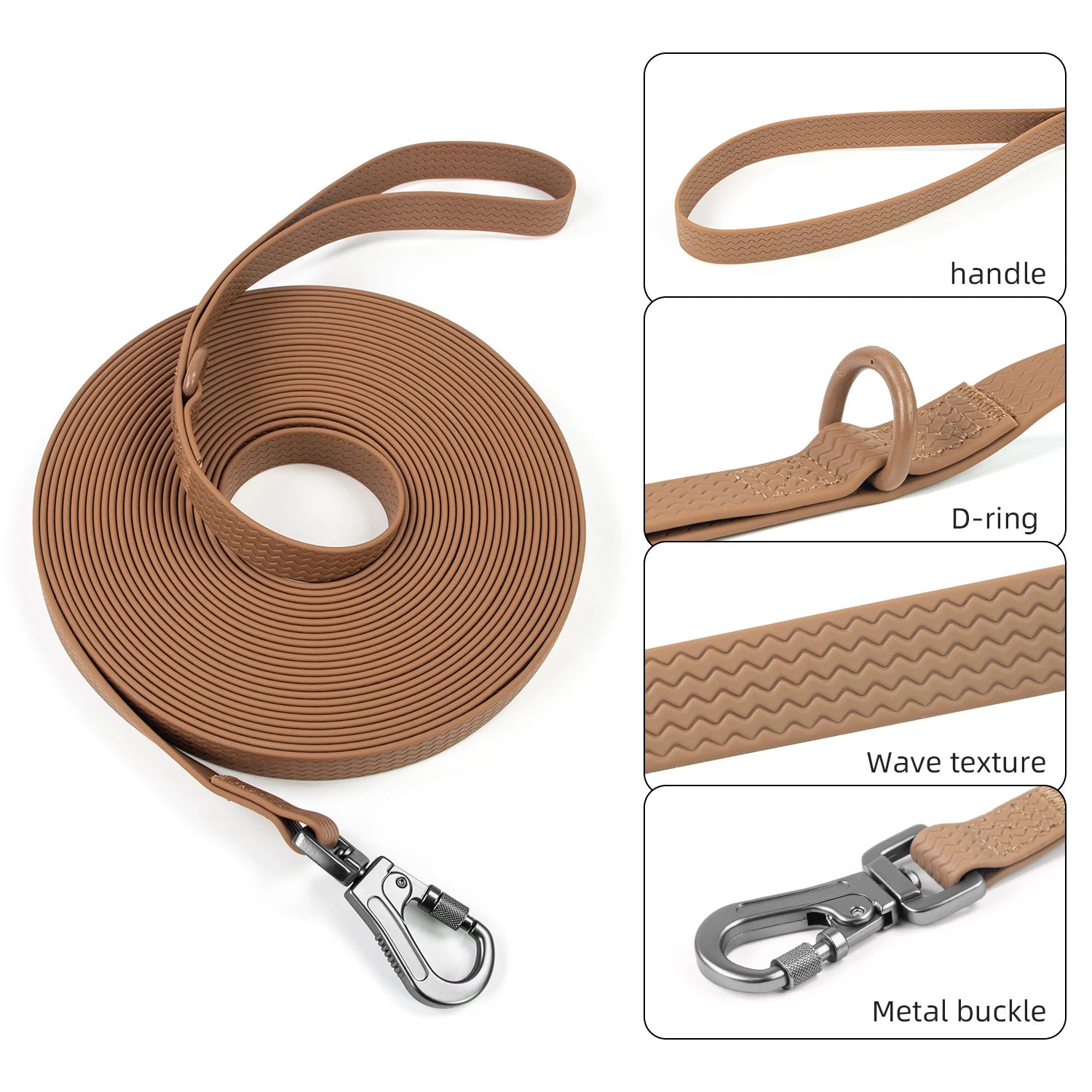 PVC Dog Training Leash – Waterproof, Durable Lead (1.8m, 3m, 5m, 10m)