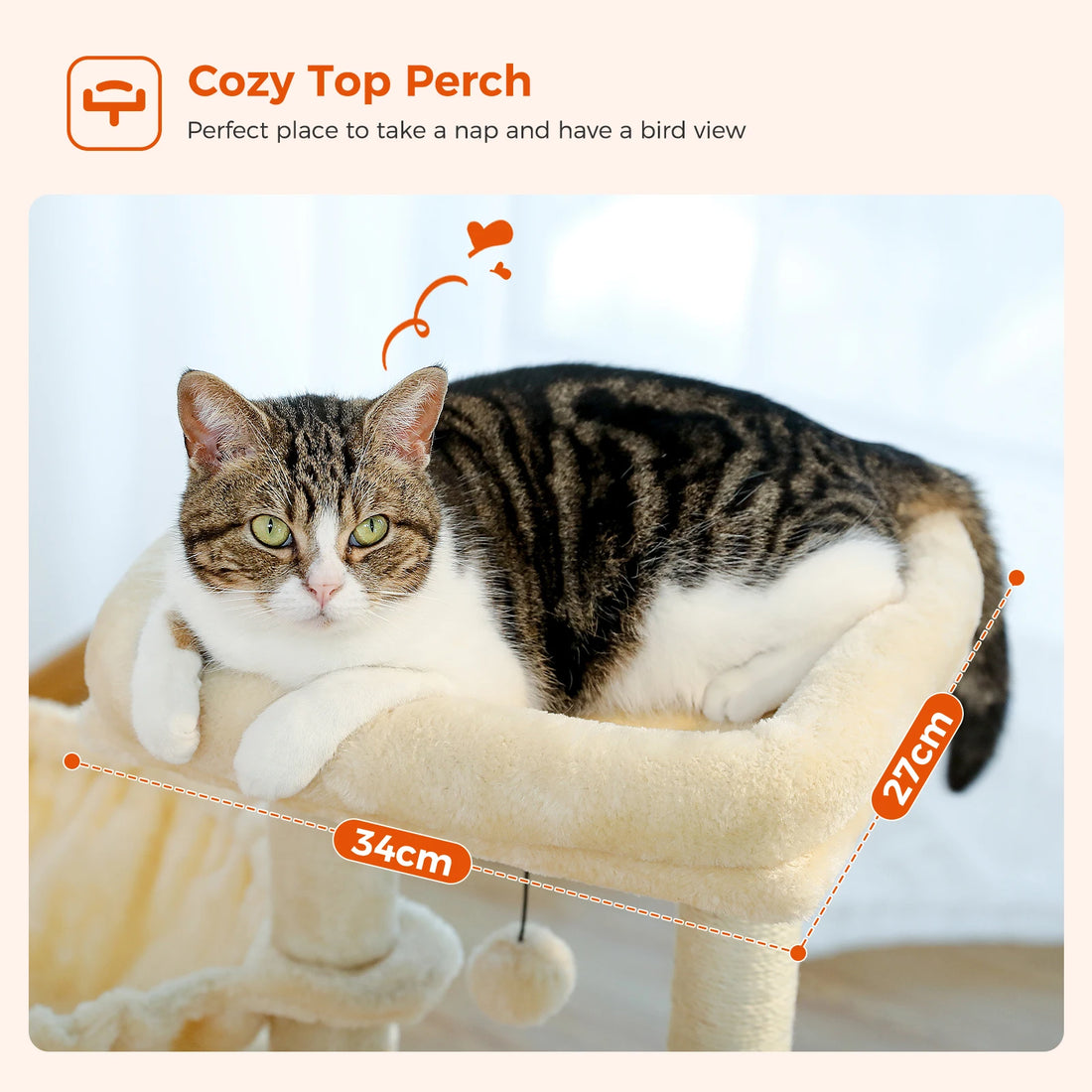 Cat Tree Tower – Scratching Posts, Hammock & Perch