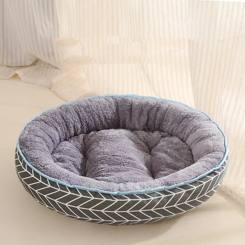 Double-Sided Soft Cotton Dog Bed – Washable Warm Cushion Basket for Small & Medium Dogs