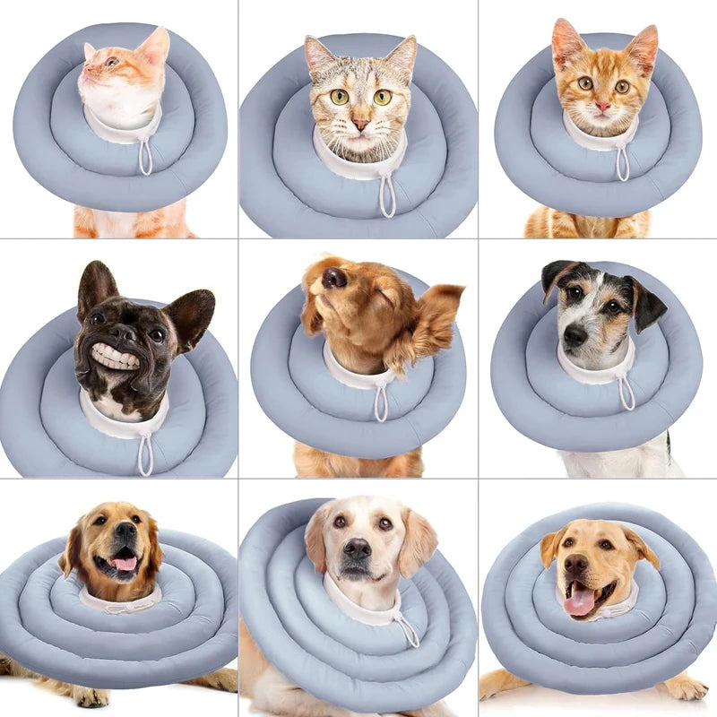 Soft Pet Recovery Collar – Cotton Elizabethan Neck Cone for Dogs & Cats – Anti-Scratch, Anti-Lick Wound Healing Headgear