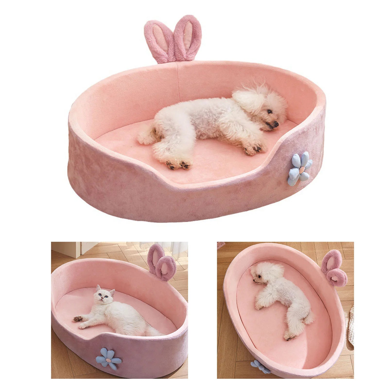 Detachable & Washable Pet Bed – Soft Comfortable Four-Season Dog & Cat Sleeping Bed