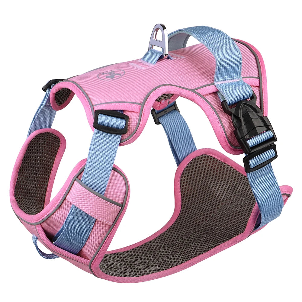 🐕 Mesh Breathable Reflective Dog Harness – Adjustable Nylon Training Vest for Small, Medium & Large Dogs