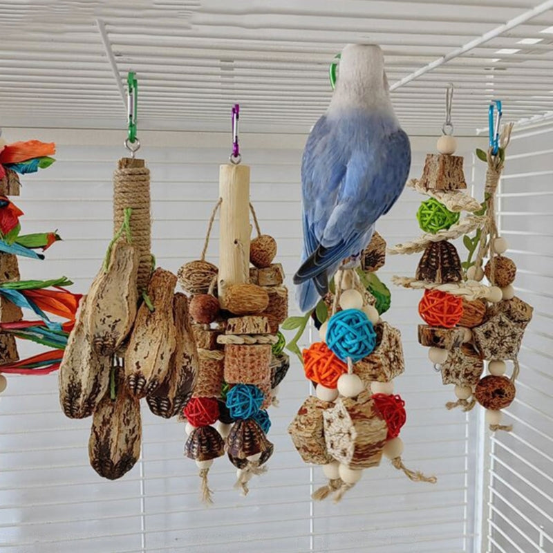 Colorful Hanging Parrot Bird Molar Toy – Chewable Bird Swing for Training and Beak Health