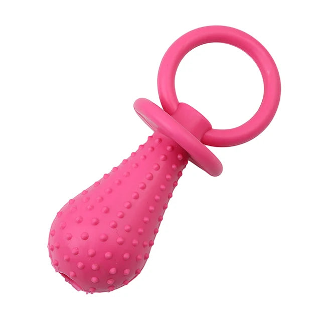 Pet Rubber Pacifier Dog Toy – Interactive Chew Soother for Dogs & Cats, Elastic Teeth Cleaning Toy