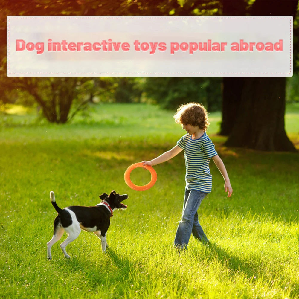 EVA Dog Training Ring Puller – Orange Interactive Flying Disk Toy for Dogs