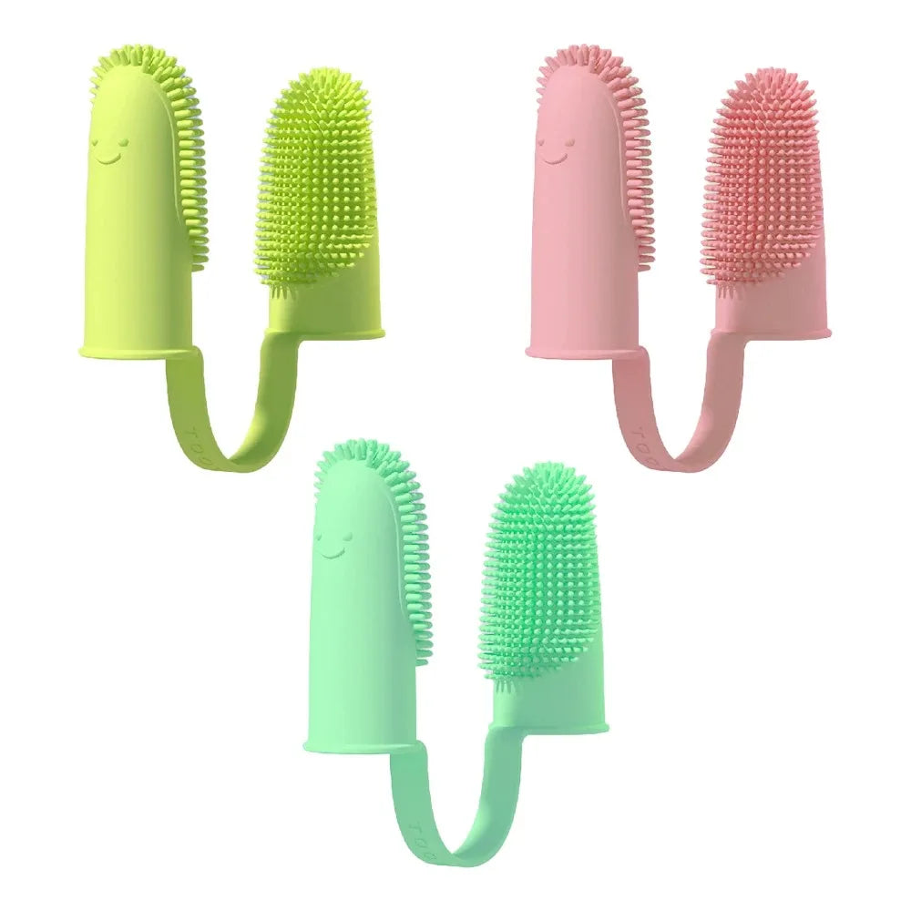 Double Finger Pet Toothbrush – Soft TPR Dental Care Tool 🐾🪥