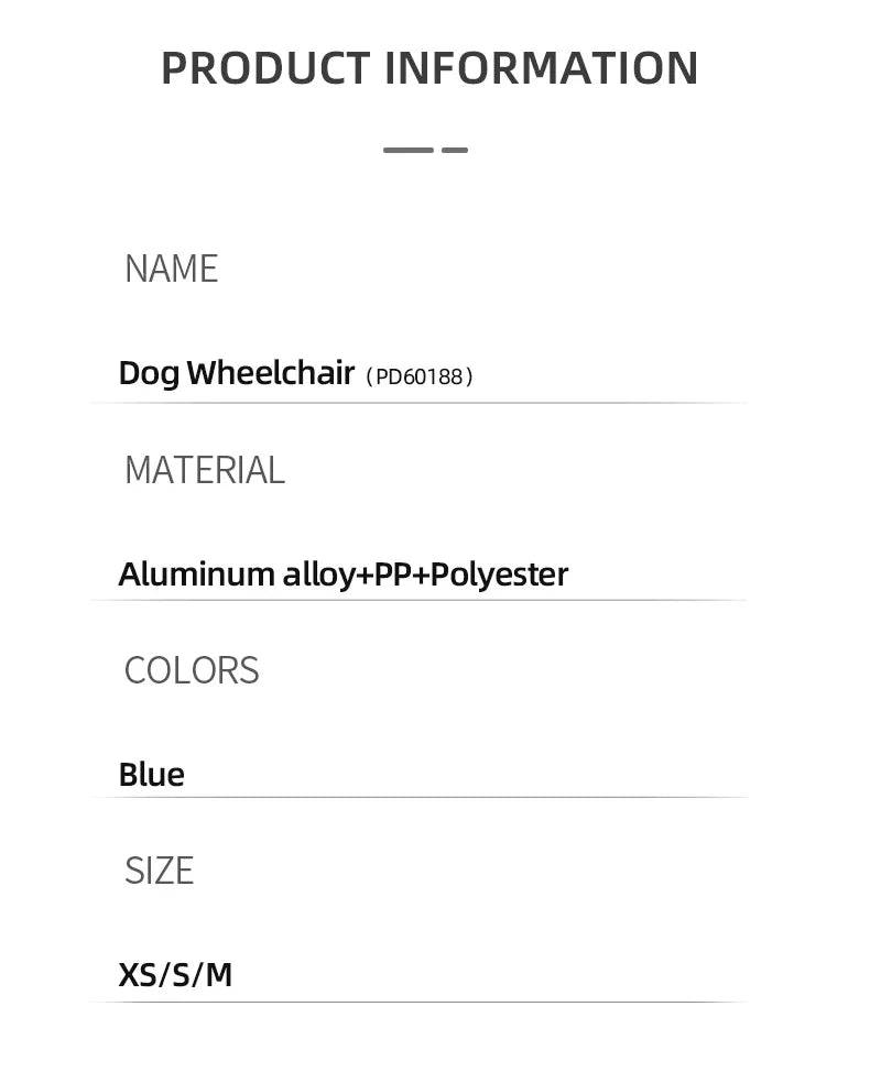 Adjustable Pet Wheelchair Cart – Mobility Aid with Wheels for Disabled Dogs and Cats