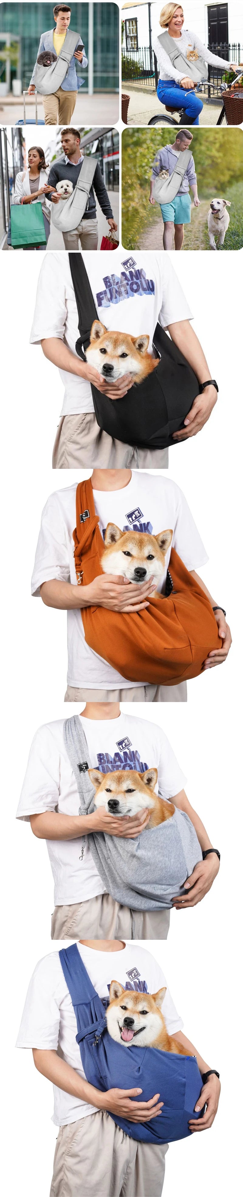 Pet Travel Shoulder Bag – Hands-Free Sling Carrier for Dogs & Puppies