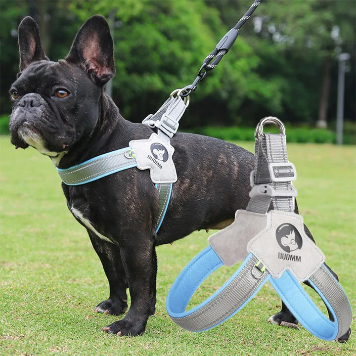 🐶 Adjustable Reflective Mesh Dog Harness – Pet Vest for Small & Large Dogs and Cats