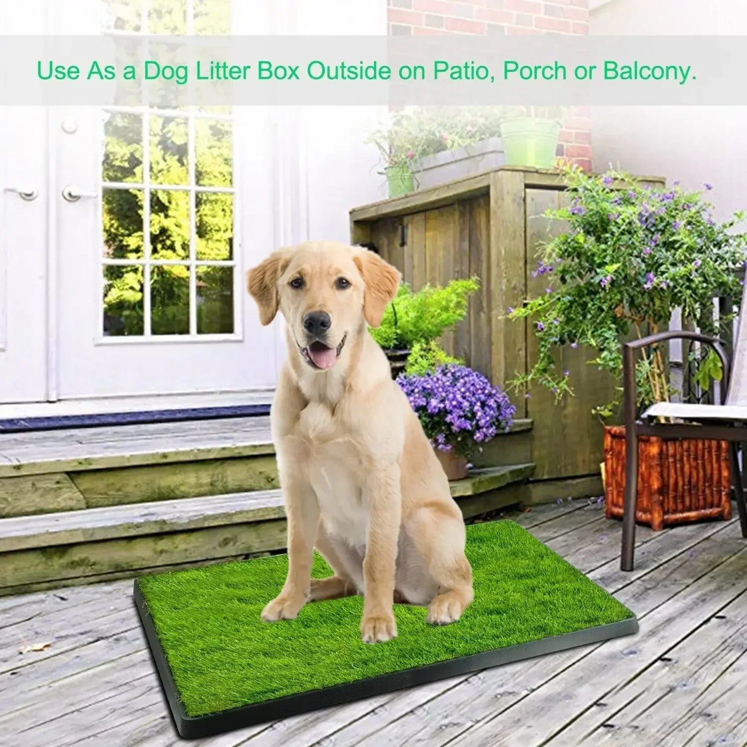 Portable 3-Layer Dog Potty Training Toilet with Synthetic Grass – Anti-Splash Puppy Urine Tray