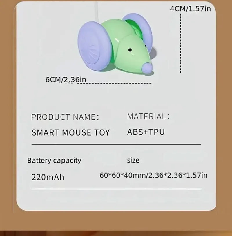 Electric Mouse Car Cat Toy – Interactive Automatic Teaser with Obstacle Avoidance