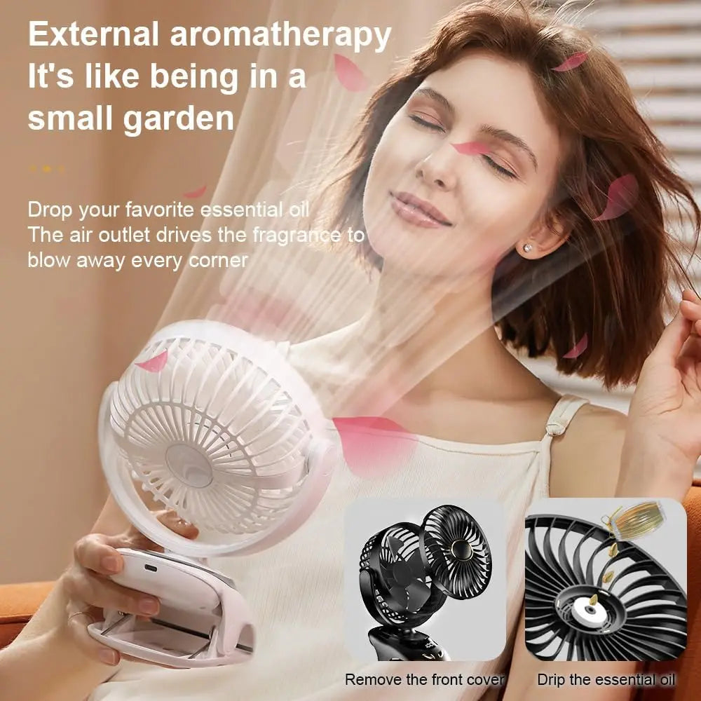 Portable USB Personal Fan for Home, Office, Travel, Bed, Stroller, Camping & Golf Cart