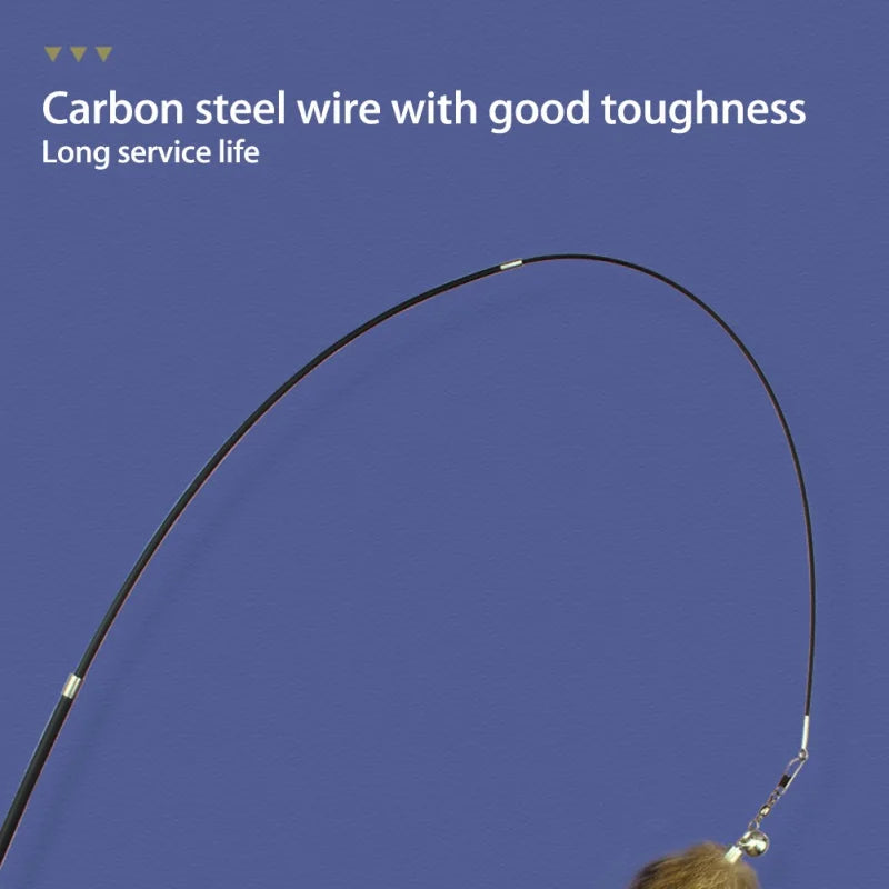 🦊 Funny Fox Hair Cat Teaser Wand – Feather Stick Toy with Replacement Head