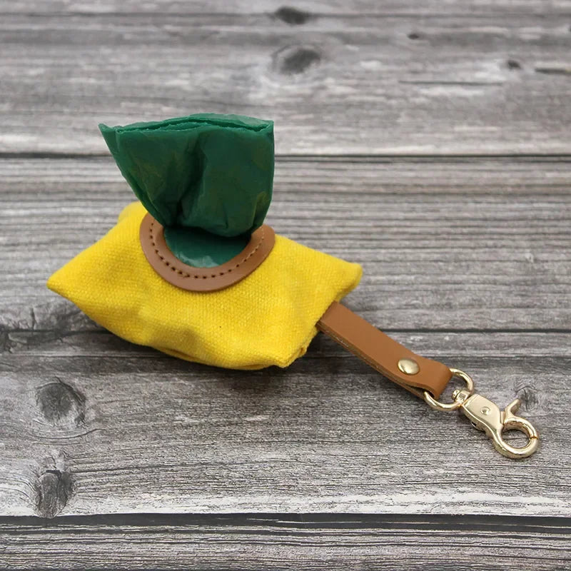 Canvas Pet Dog Poop Bag Holder – Adjustable Leash Attachment