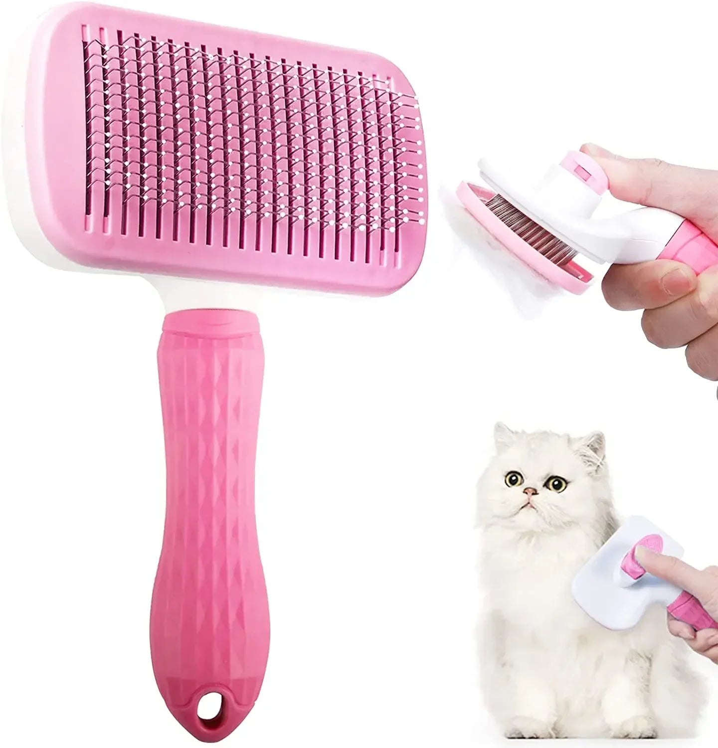 Pet Hair Remover Brush 🐾 Grooming Comb for Long-Haired Dogs & Cats