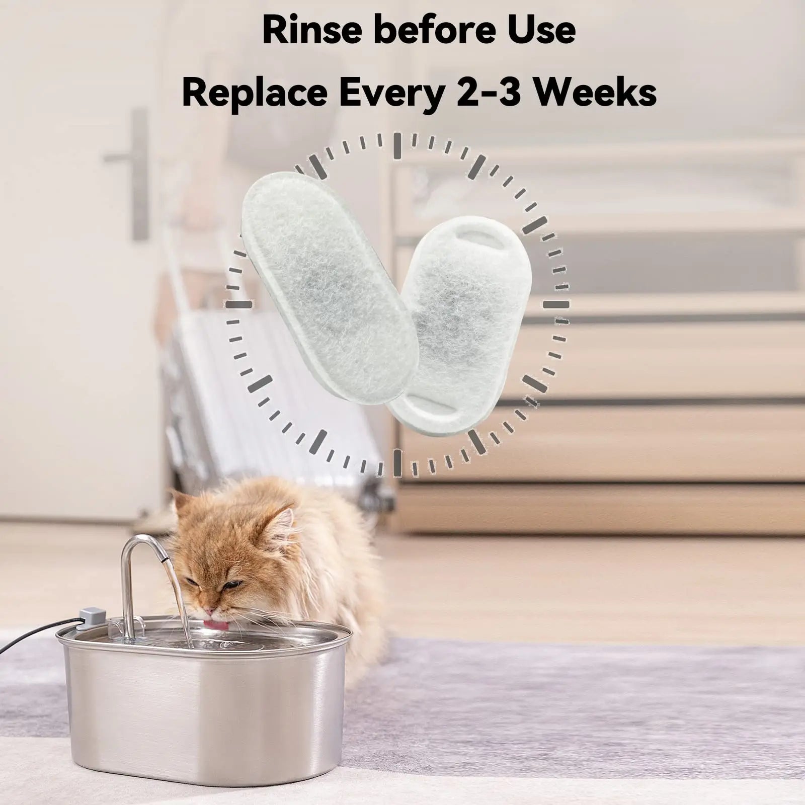 🐾 3.2L Stainless Steel Cat Drinking Fountain – 108oz Capacity with 4 Carbon & 4 Foam Filters