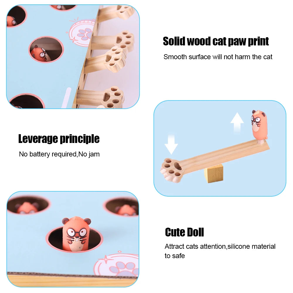 Interactive Cat Game Box Maze – 3-in-1 Whack-a-Mole, Scratcher & Treat Puzzle Toy