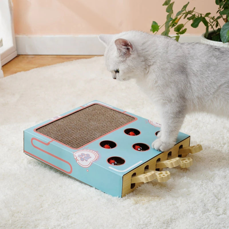 Whack-a-Mole Cat Toy – Interactive Scratching Board & Claw Grinder