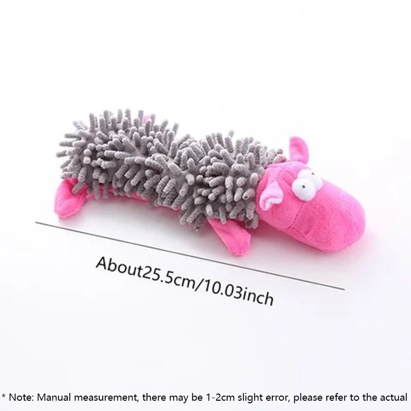 Plush Animal Dog Toy – Frog/Hippo Squeaky Chew 🐾🧸