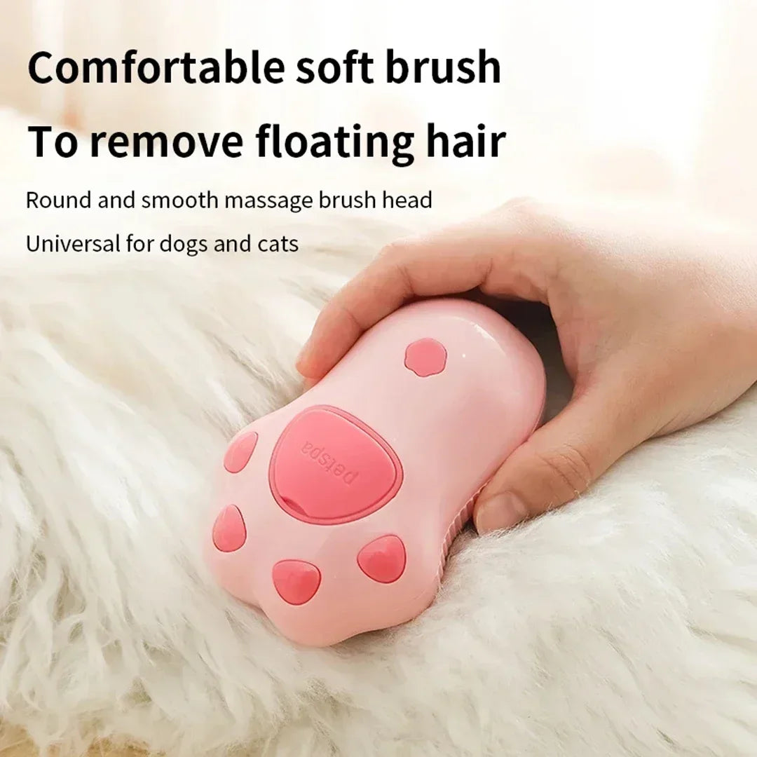 🧼 3-in-1 Pet Steam Brush – Electric Spray Grooming Comb for Cats & Dogs