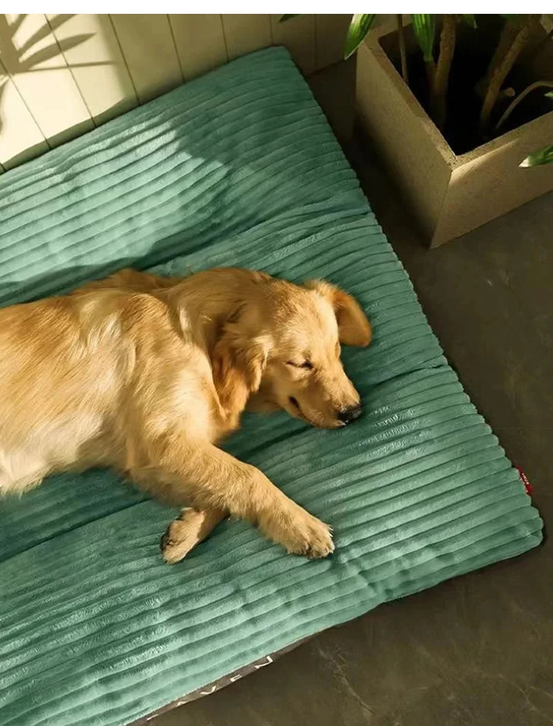 Winter Warm Corduroy Dog Bed – Soft, Washable Pet Mat for Small, Medium & Large Dogs