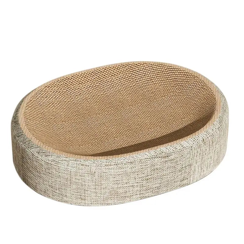 Oval Cat Scratch Pad Bed – Sisal Scratching Mat & Cozy Sleeping Nest