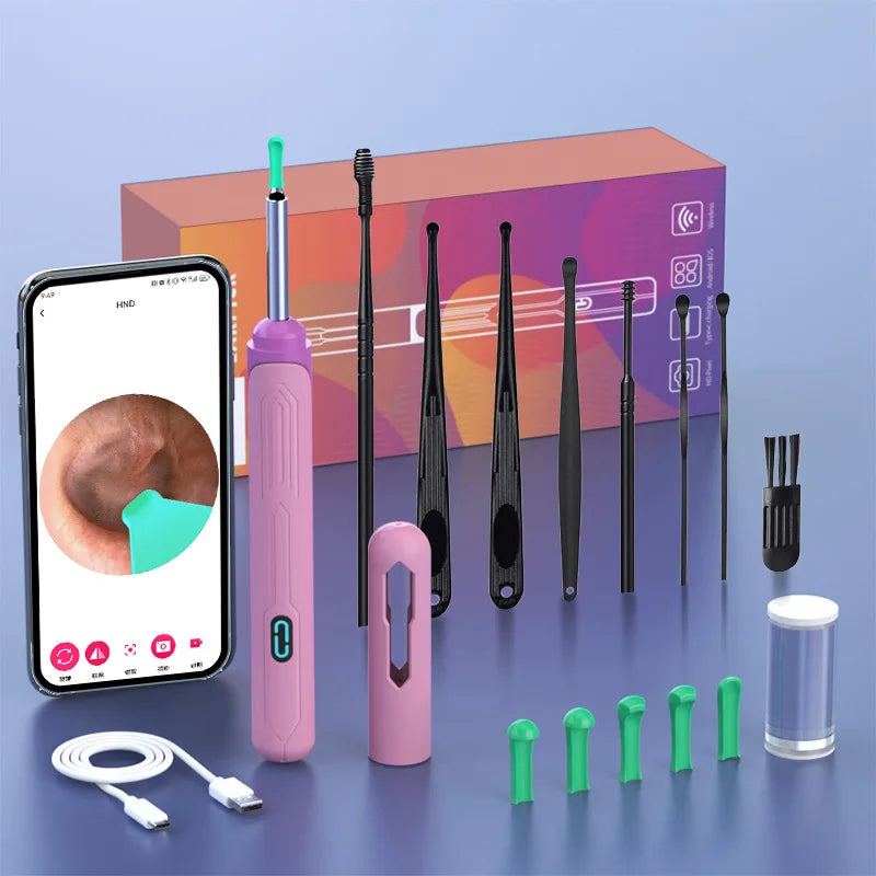 HD Ear Cleaner with Camera – NK3 Otoscope Wax Removal Tool Set with USB-C Charging & Endoscope for Ear Cleaning