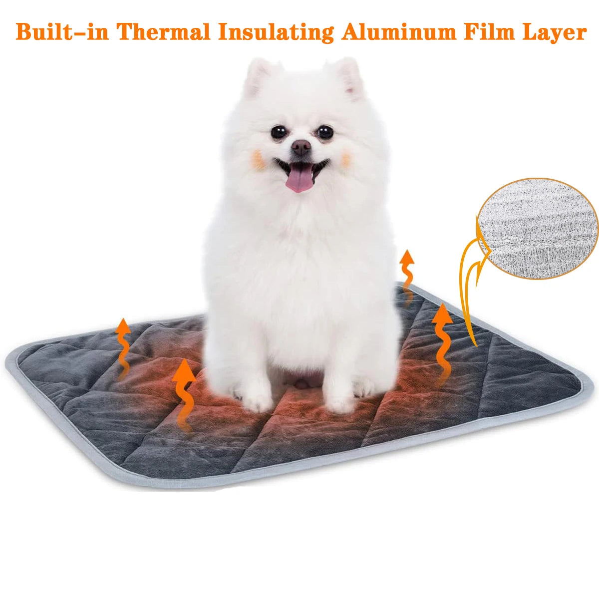 Self-Heating Pet Pad – Thermal Crate Mat for Small & Medium Dogs and Cats, Washable Anti-Slip Kennel Mat