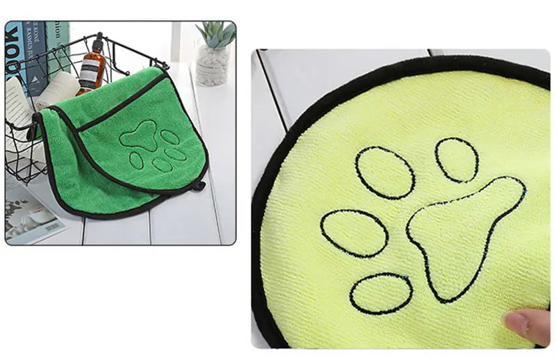 🛁 Ultra-Absorbent Pet Bath Towel – Soft Microfiber Robe for Dogs & Cats
