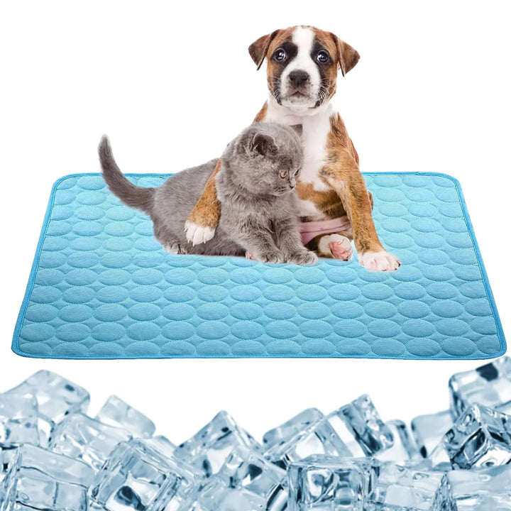 Breathable Dog Cooling Mat – Self-Cooling Summer Pad for Dogs & Cats, Large Crate Blanket