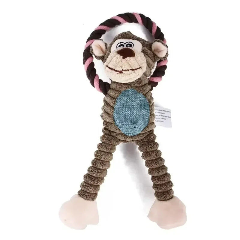 Plush Animal Squeaky Dog Toy – Bite-Resistant Chew & Play 🐾🧸