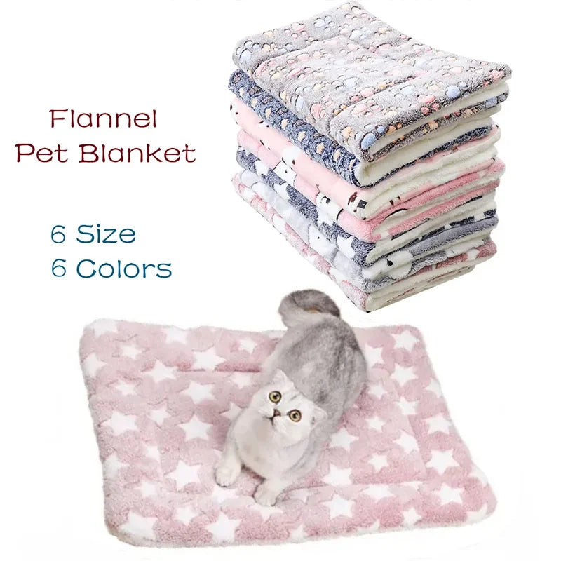 Flannel Pet Mat – Thick Sleeping Blanket Bed for Dogs & Cats, Soft Pet Rug for Small to Large Pets