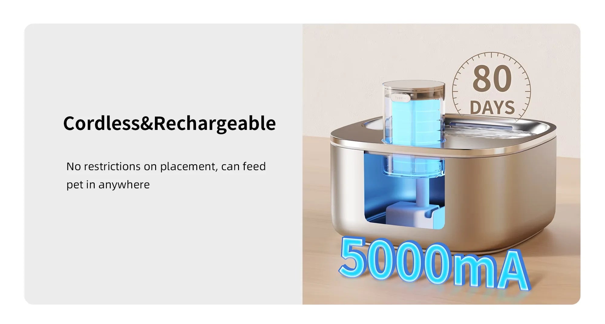 🐾 3.2L Wireless Stainless Steel Cat Water Fountain – Rechargeable with Infrared Sensor & 3 Modes