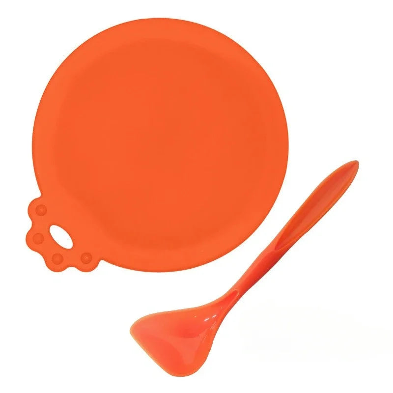 2pcs Reusable Pet Food Can Covers with Spoon – Silicone Lid Seal 🐾🥫