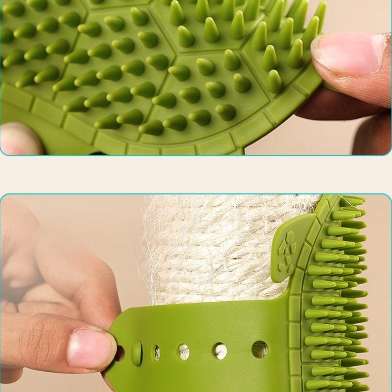 😺 Cat Wall Corner Brush – Self-Grooming Silicone Cat Massager Comb