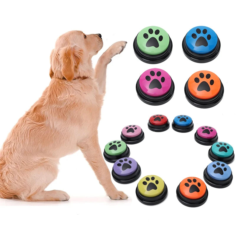 🎤 Pet Communication Button – Recordable Talking Training Toy with Cute Claw Print Design 🐾💡