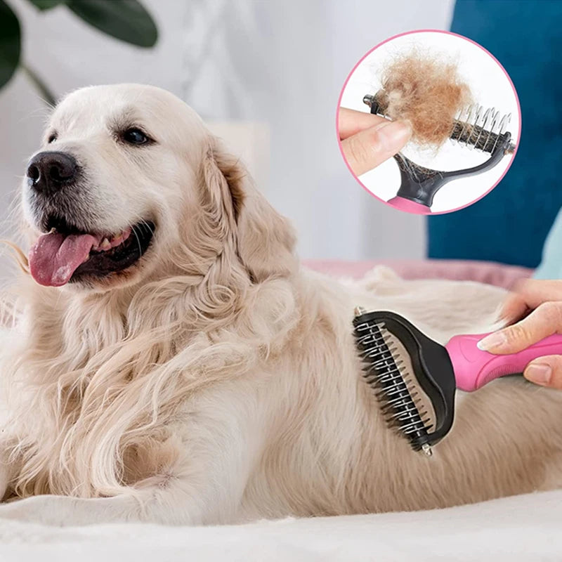 All-in-One Dog & Cat Hair Remover Brush – Grooming Comb for Long, Short & Curly Hair
