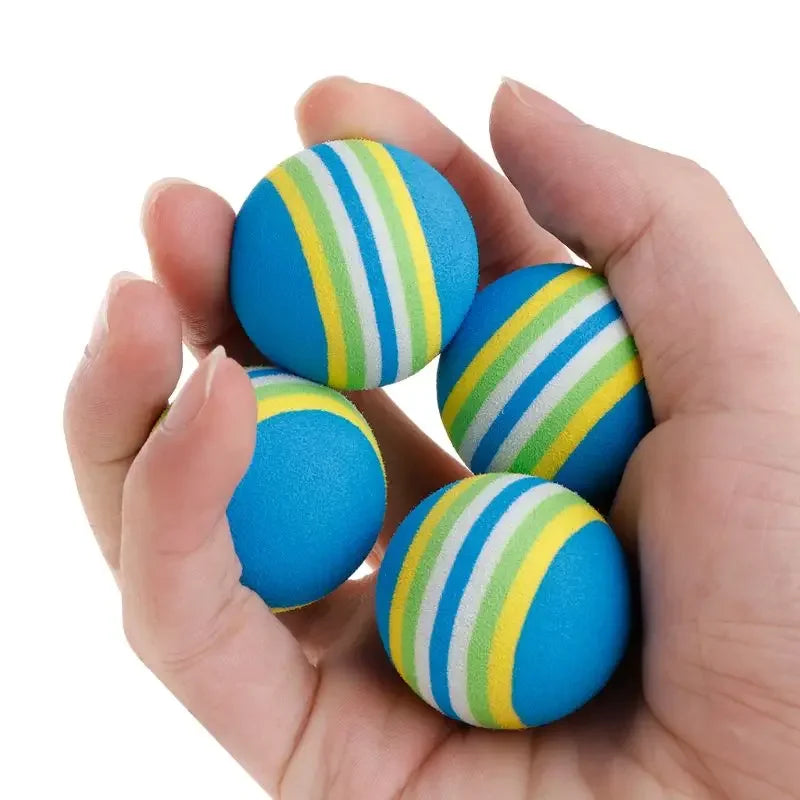 10Pcs Colorful Interactive Cat Toy Balls – Chewing, Rattle & Scratch Foam Balls for Kittens and Cats