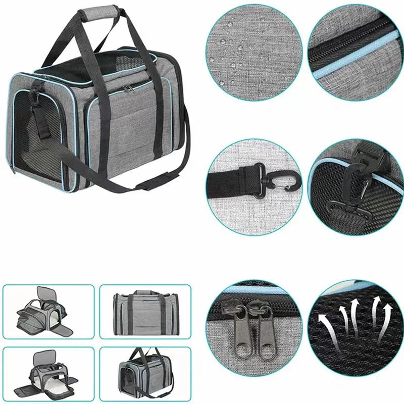 Pet Carrier Backpack – Portable Foldable Cat & Dog Travel Bag, Breathable Pet Transport Carrier for Outdoor Trips