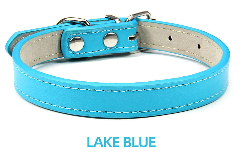 Soft Leather Adjustable Dog Collar – Safe & Stylish for Dogs and Cats