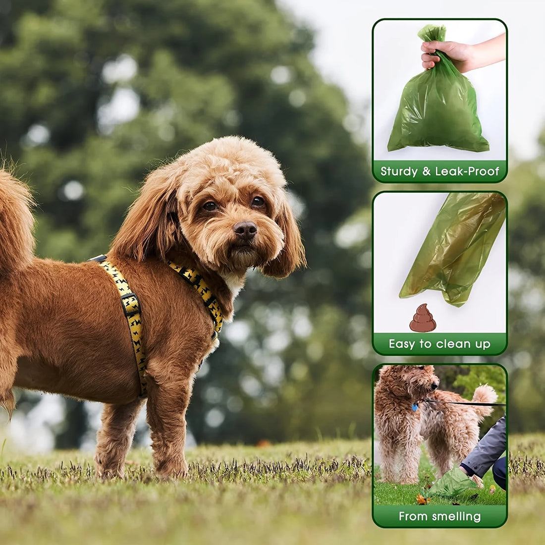 36 Rolls (540 Bags) Leak-Proof Dog Poop Bags – Paw Print Design Pet Waste Bags for Outdoor Cleaning