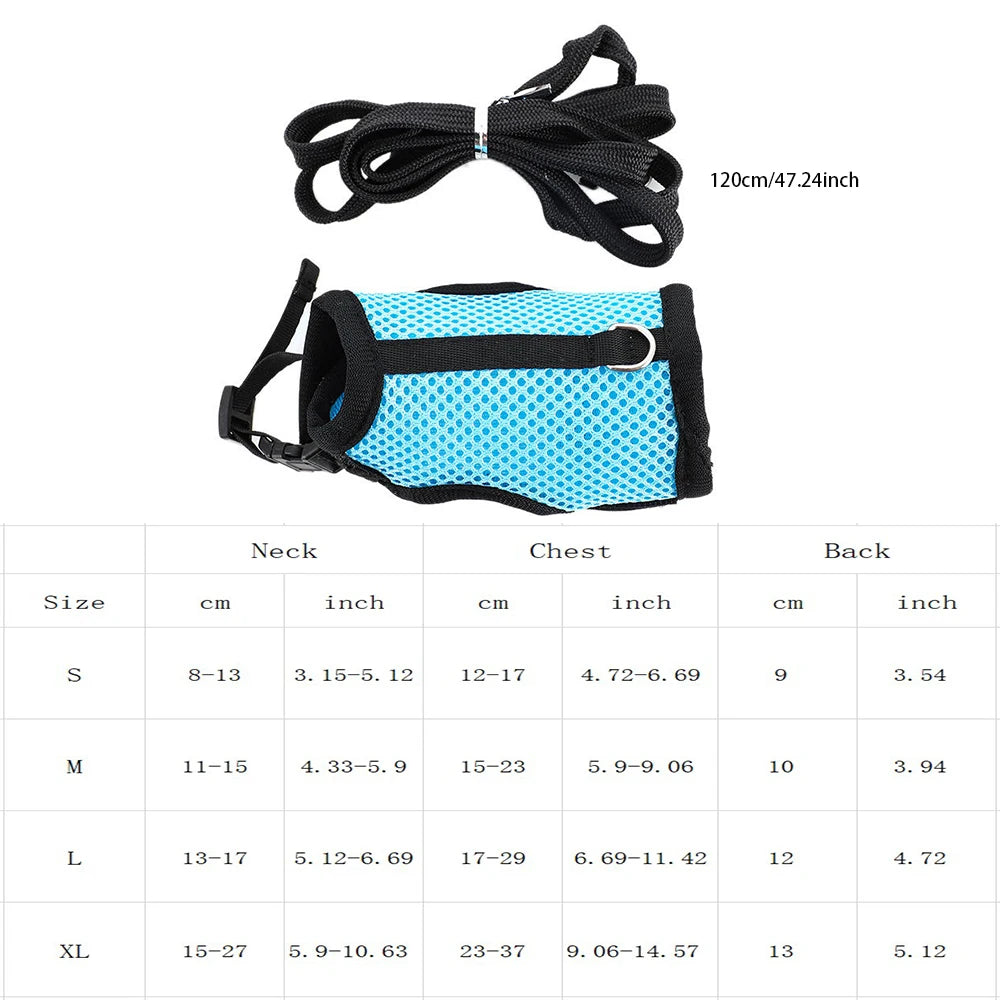 Breathable Pet Vest Harness & Leash Set – Adjustable for Rabbits & Small Pets