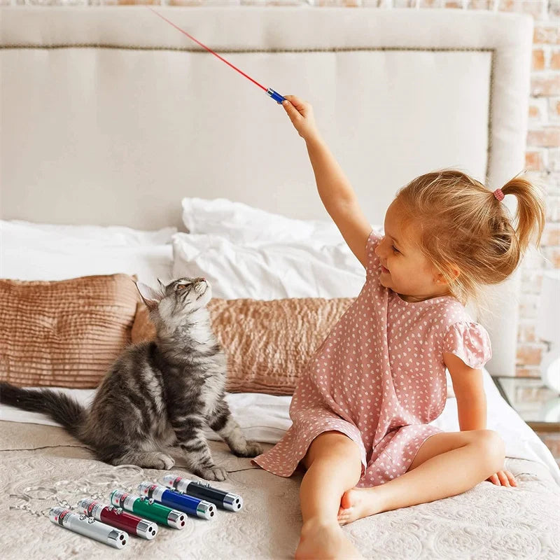 2-in-1 Mini Red Light Laser Pointer LED Torch – Cat & Dog Training Interactive Pet Toy Pen