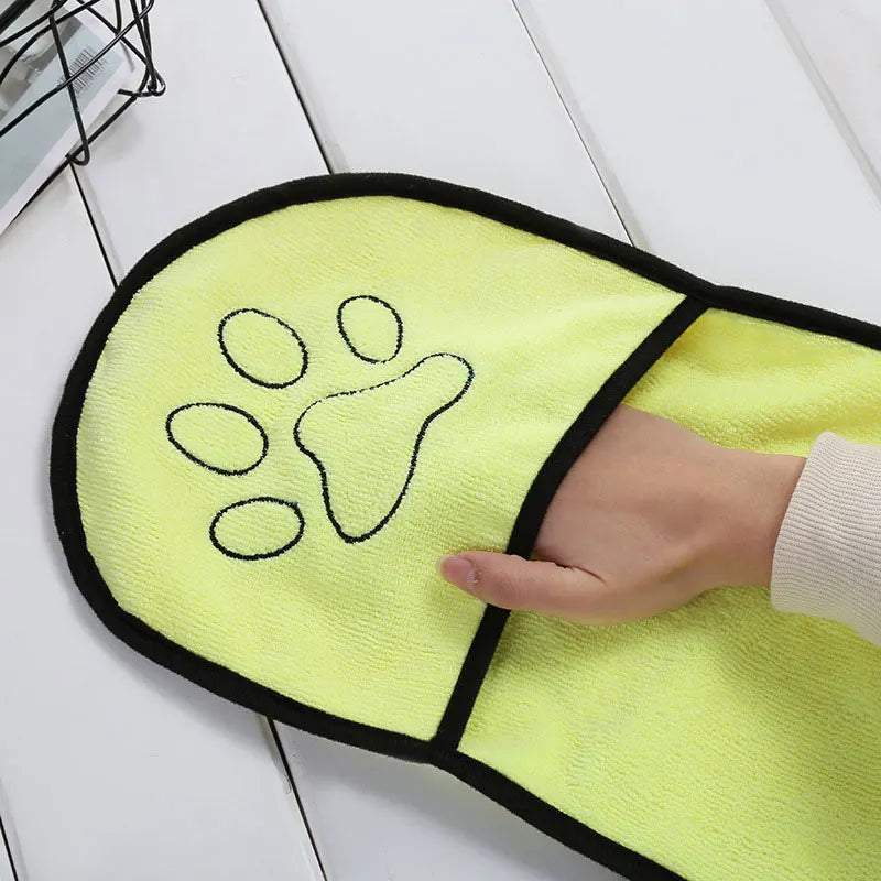Pet Bath Towel for Cats & Dogs | Quick-Drying Absorbent Microfiber Gloves & Washcloth