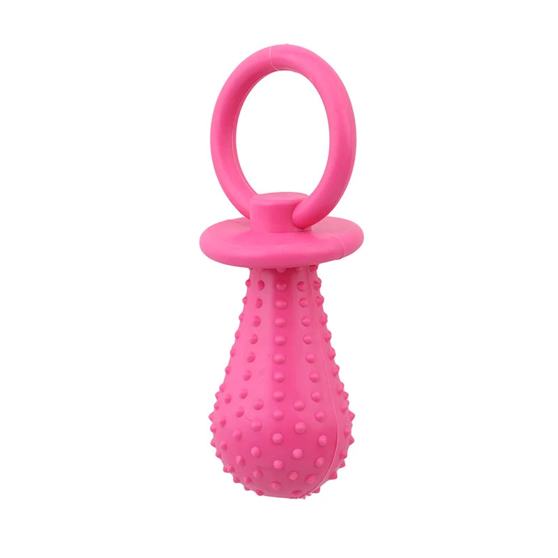 Pet Rubber Pacifier Dog Toy – Interactive Chew Soother for Dogs & Cats, Elastic Teeth Cleaning Toy